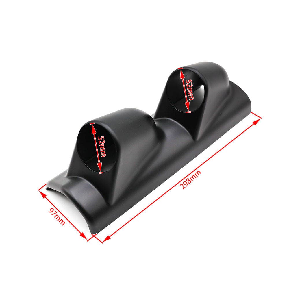 Car modification 52mm double hole instrument frame racing left frame black carbon fiber 2 hole instrument cover 2 inch Universal 2