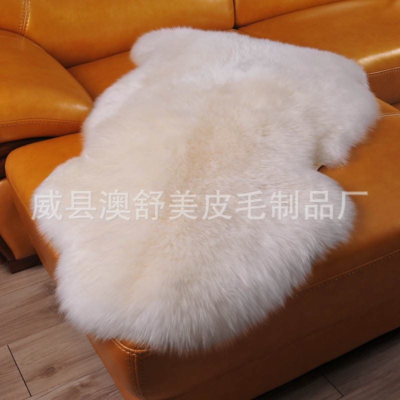 Australian Whole Goatskin Pure Wool Sofa Cushion Chair Cushion Fur Integrated Wool Blanket Living Room Bedroom Carpet Cushion 1