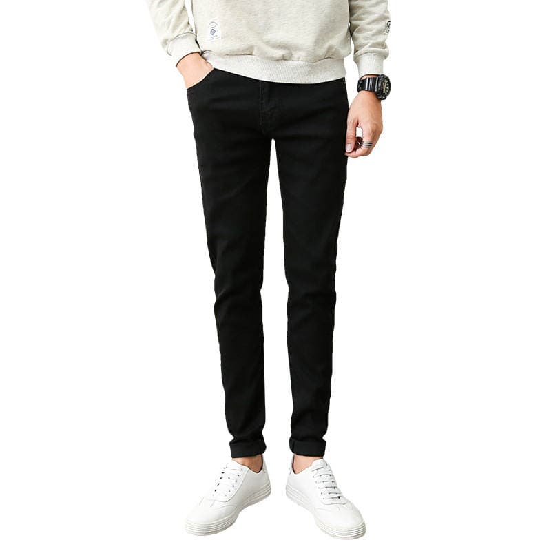 Carefully Selected New Spring and Autumn Men's Elastic Slim-Fit Jeans Korean Style Slim Jeans Youth Long Pants 820 5