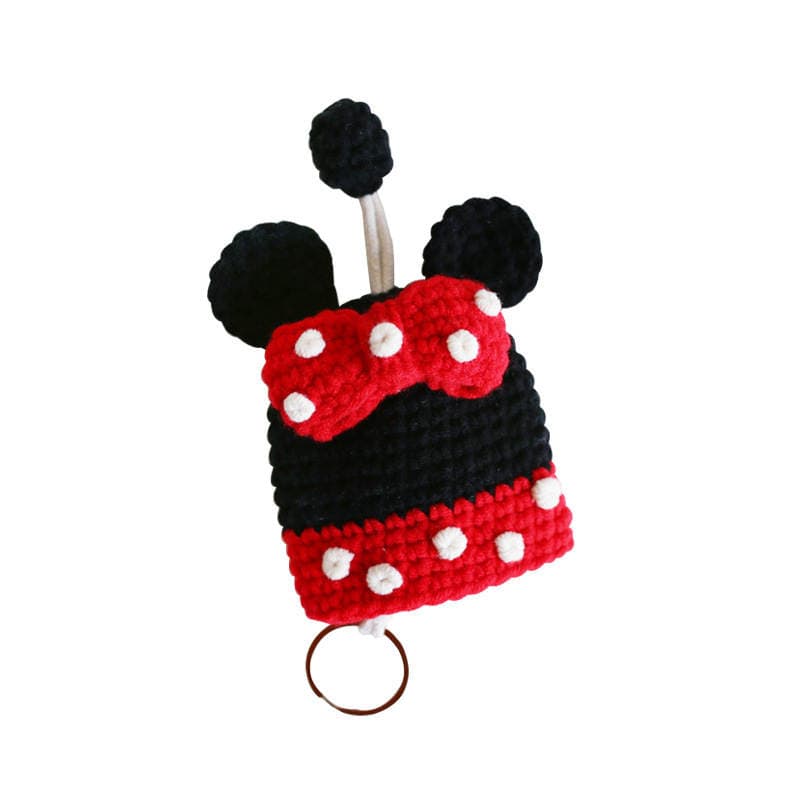 Japanese Cartoon Handmade Knitted Key Bag Shake Tone Same Style Wool Crocheted Bag Girl's Creative Key Protective Cover 5