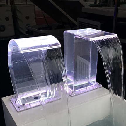 Hovuz/spa üçün pleksiglas LED su pərdəsi qövs püskürtmə başlığı 2