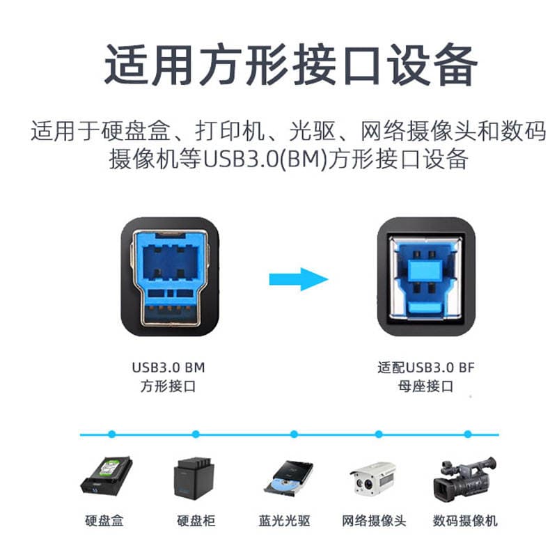 USB3.0 Erkək-Erkək Məlumat Kabeli (Çap/Sərt Disk üçün), Type-C Adapter 4