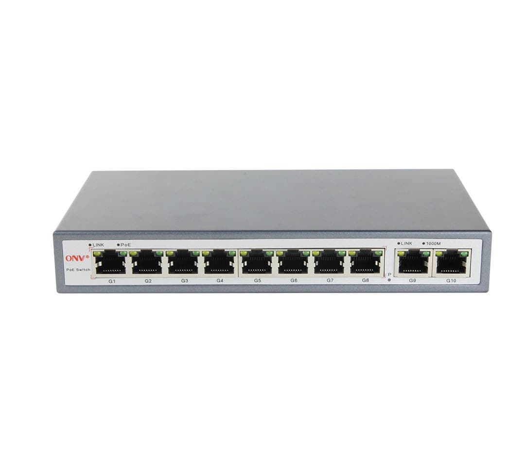 10 Portlu Gigabit PoE Şalter, 250m Ötürmə, Şəbəkə Nəzarəti üçün 2