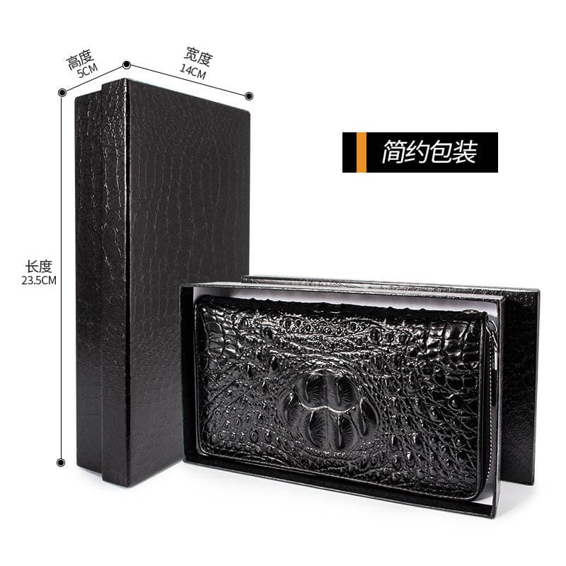 Wallet Men's Clutch Bag Crocodile Pattern Wallet Cowhide Clutch Business Casual Model One Piece Savage Tribe 3
