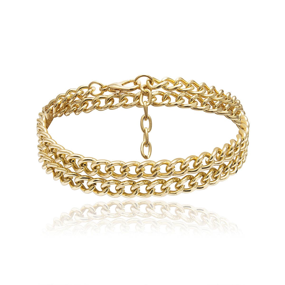 European and American cross-border jewelry exaggerated multi-layer thick chain niche foot accessories women's simple single-layer chain punk metal anklet 4