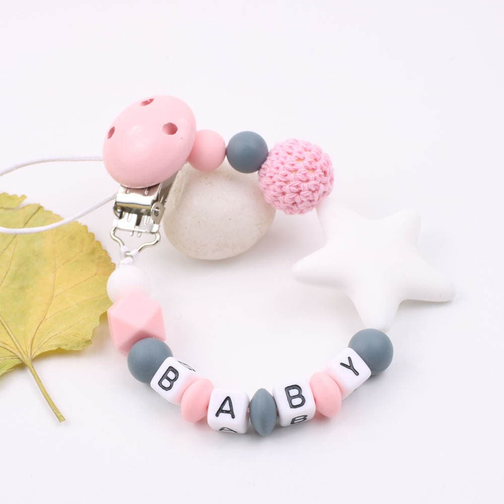 INS mother and baby products pacifier chain explosion silicone pacifier chain Amazon foreign trade five-pointed star anti-drop chain 2