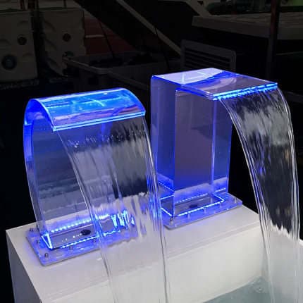 Hovuz/spa üçün pleksiglas LED su pərdəsi qövs püskürtmə başlığı 4