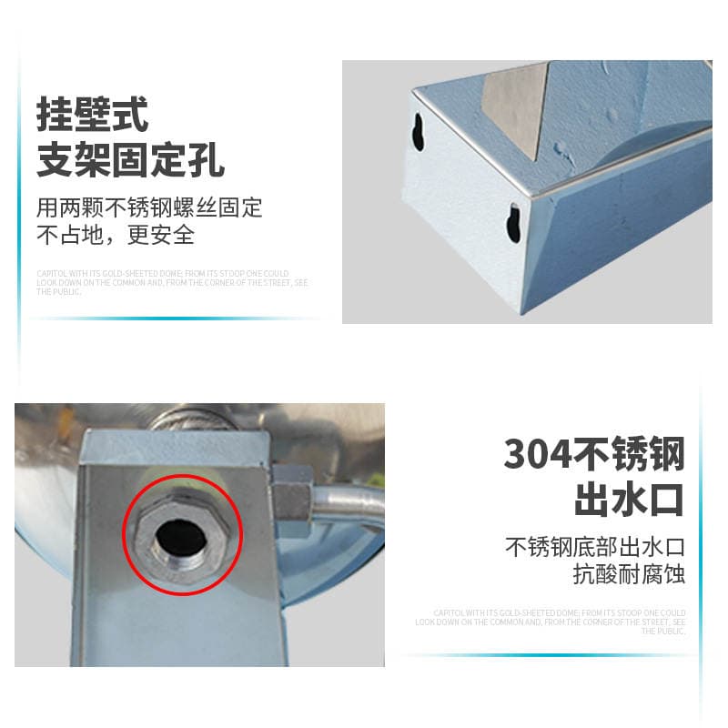Industrial high quality 304 stainless steel wall-mounted eye washer wall-mounted emergency double-mouth laboratory eye washer factory 4