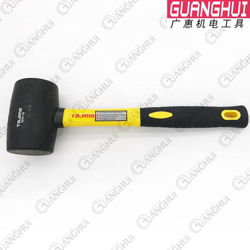 TAJIMA Qara Rezin Çəkic, Lifli Tutacaqla, Plitə Quraşdırması üçün. 2