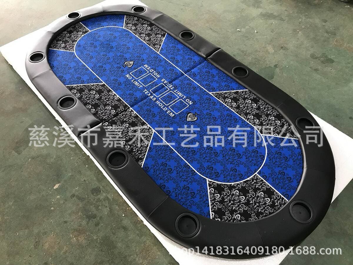Produced by 2019 Manufacturers, Foldableable Poker Table, Oval Texas Hold'em Tabletop, Can Be Customized with Pictures! 2