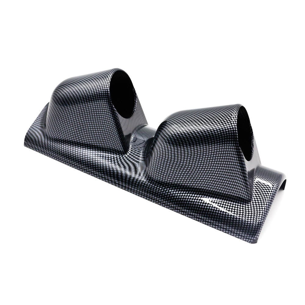 Car modification 52mm double hole instrument frame racing left frame black carbon fiber 2 hole instrument cover 2 inch Universal 5