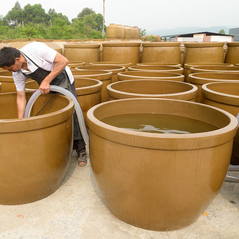 Sichuan Fermentation Tank Water Tank Factory Direct 600.0kg Pounds Ceramic Earthenware Large Wine Jar Mingfeng Pottery Industry 3
