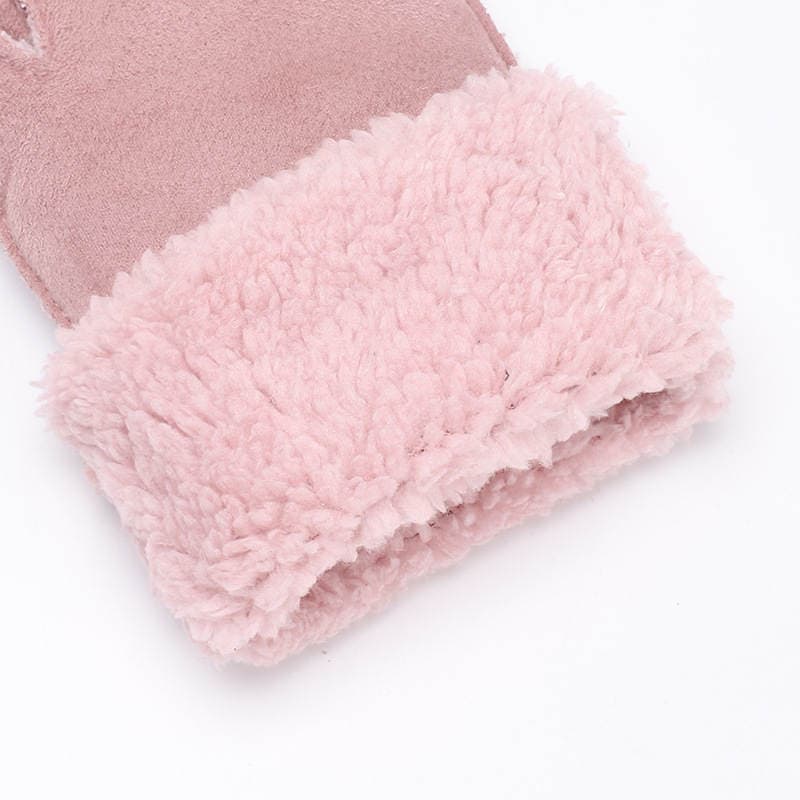 Winter Warm Thickened Velvet Gloves Touchscreen Suede Cold-proof Windproof Outdoor Riding Cute Gloves for Girls 4