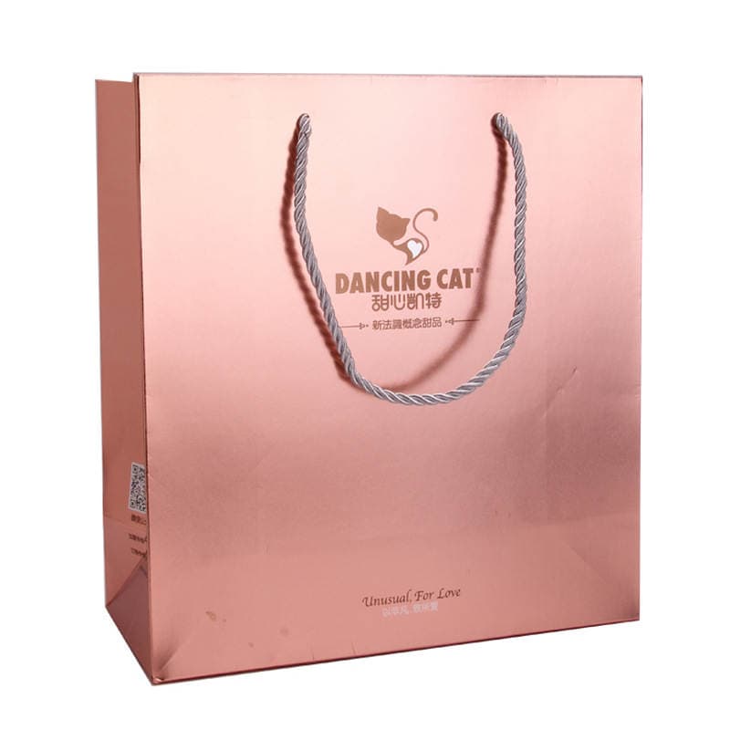 Manufacturer Customized Silver Card Uv Printed Satchel Paper Bag, Clothing Shopping Paper Bag, Customized Advertising Packaging Handbag 1