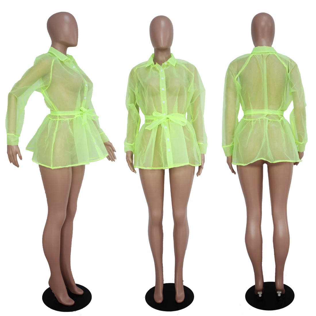 D9110 Avropa və Amerika stilində, gündəlik, şəffaf torlu, uzunqol qadın palto. 2