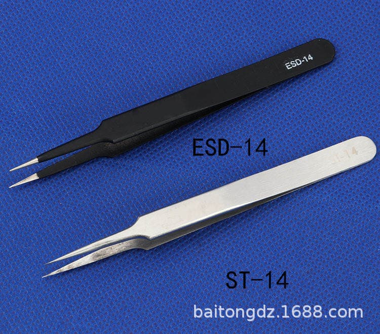 Anti-static Tweezers Stainless Steel conductive tweezers clip ESD-10/11/12/13/14/15 5