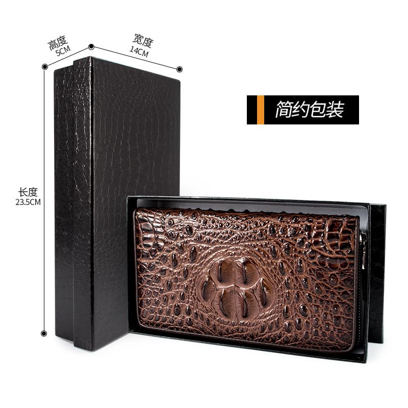 Large first layer coffee color clutch simple gift box