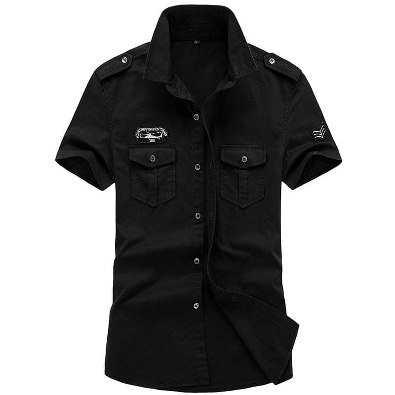 Air Force One Kişi Hərbi Qısaqol Yay Köynəyi 5