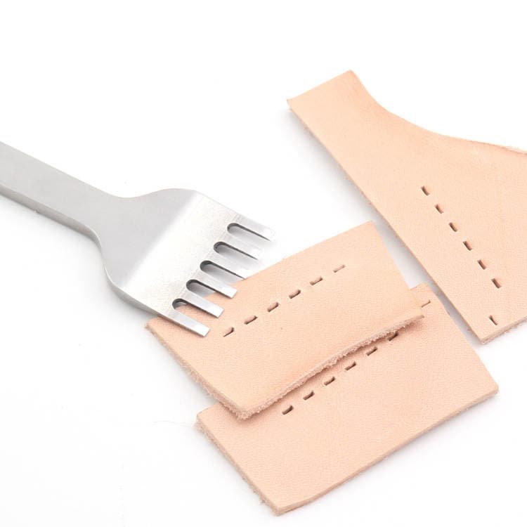 DIY leather punching tool leather is cut straight cut hand perforated leather rope cut white steel flat cut 2.5-3mm 4