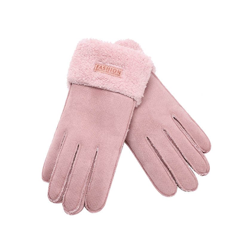 Winter Warm Thickened Velvet Gloves Touchscreen Suede Cold-proof Windproof Outdoor Riding Cute Gloves for Girls 1