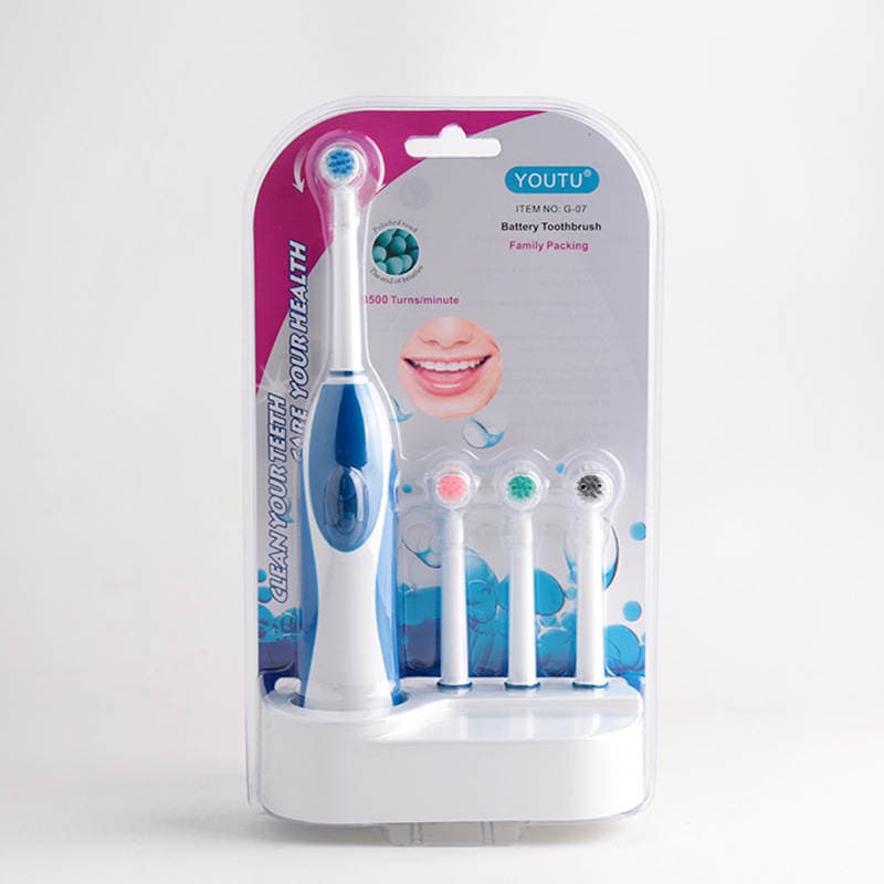 Ailəvi Batareyalı Fırlanan Elektrik Diş Fırçası Dəsti, 3 Başlıqlı, G-07 5