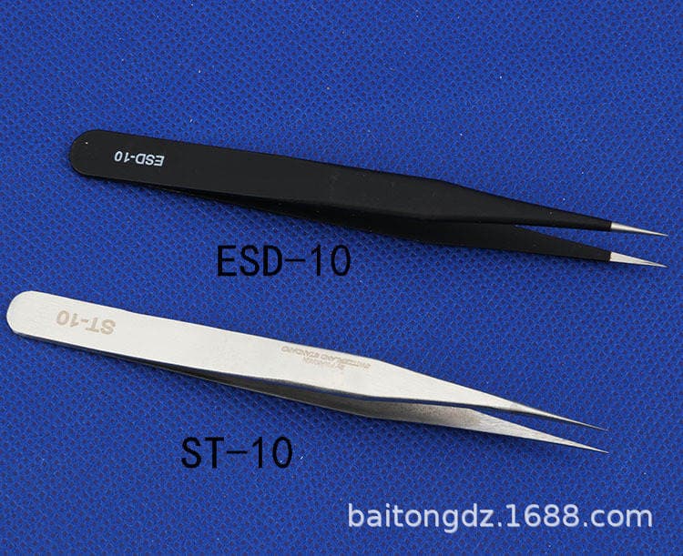 Anti-static Tweezers Stainless Steel conductive tweezers clip ESD-10/11/12/13/14/15 1