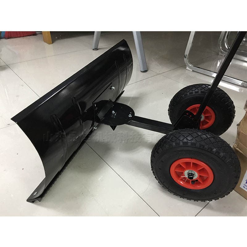 Hand push wheel snow shovel road snow removal snow plate stainless steel snow removal plate double wheel snow removal shovel 2