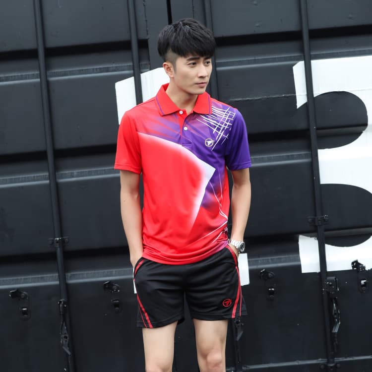 Men's AY002 red top + AK002 red edge pants