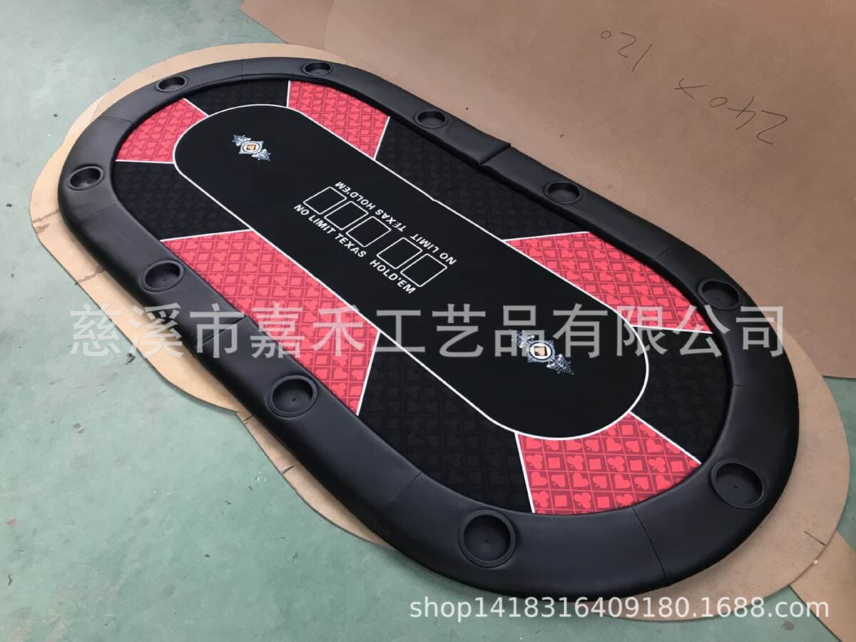 Produced by 2019 Manufacturers, Foldableable Poker Table, Oval Texas Hold'em Tabletop, Can Be Customized with Pictures! 3