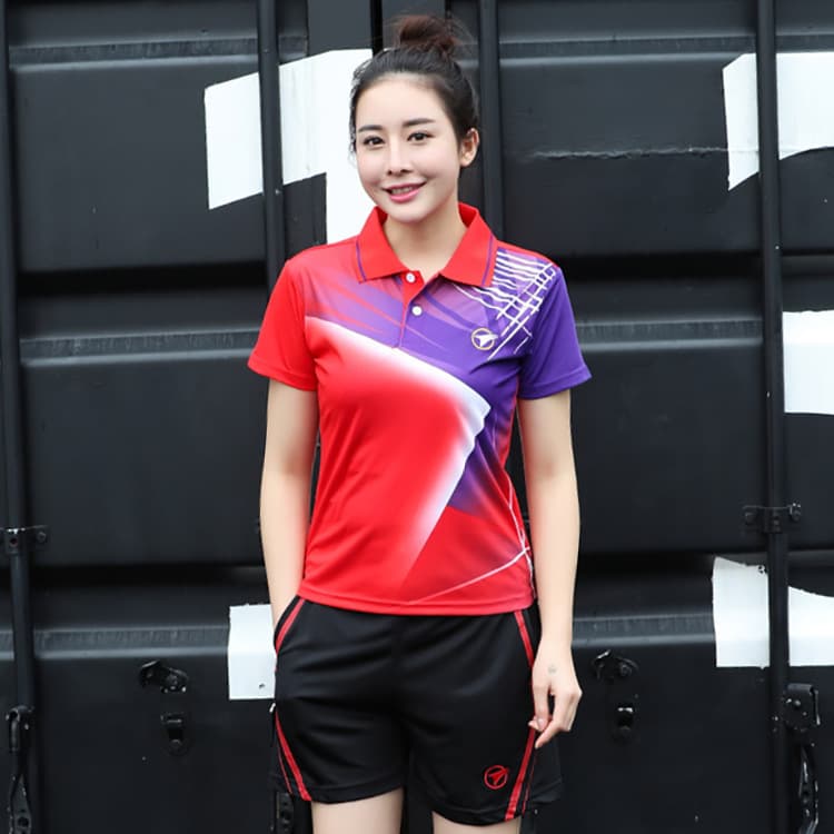 Women's AF002 red top + AK002 red edge pants