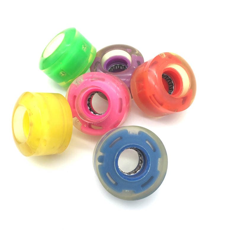 80x24 mm ölçülü PU səssiz, yüksək elastik, işıqlı skuter təkərləri 1