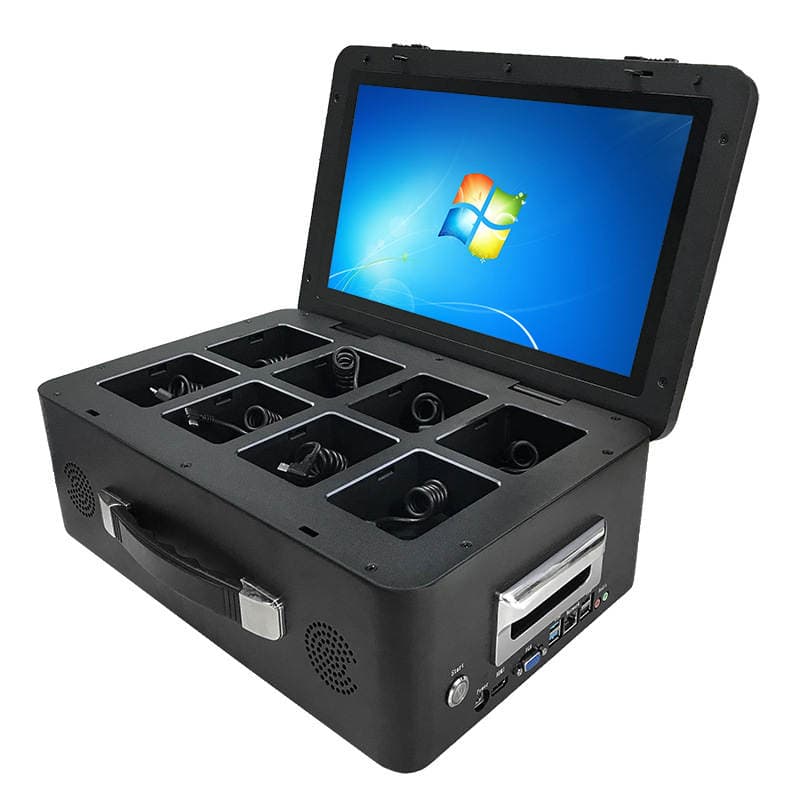 Law enforcement assistant recorder portable collection station 8 devices automatically upload data and automatically charge 14 inches 3
