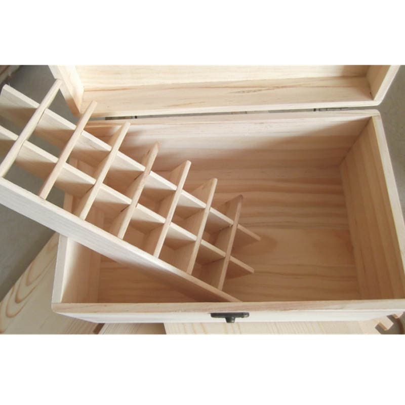 Essential oil storage box wooden box wholesale 24 grid essential oil bottle packing finishing solid wood box factory direct in stock custom 5