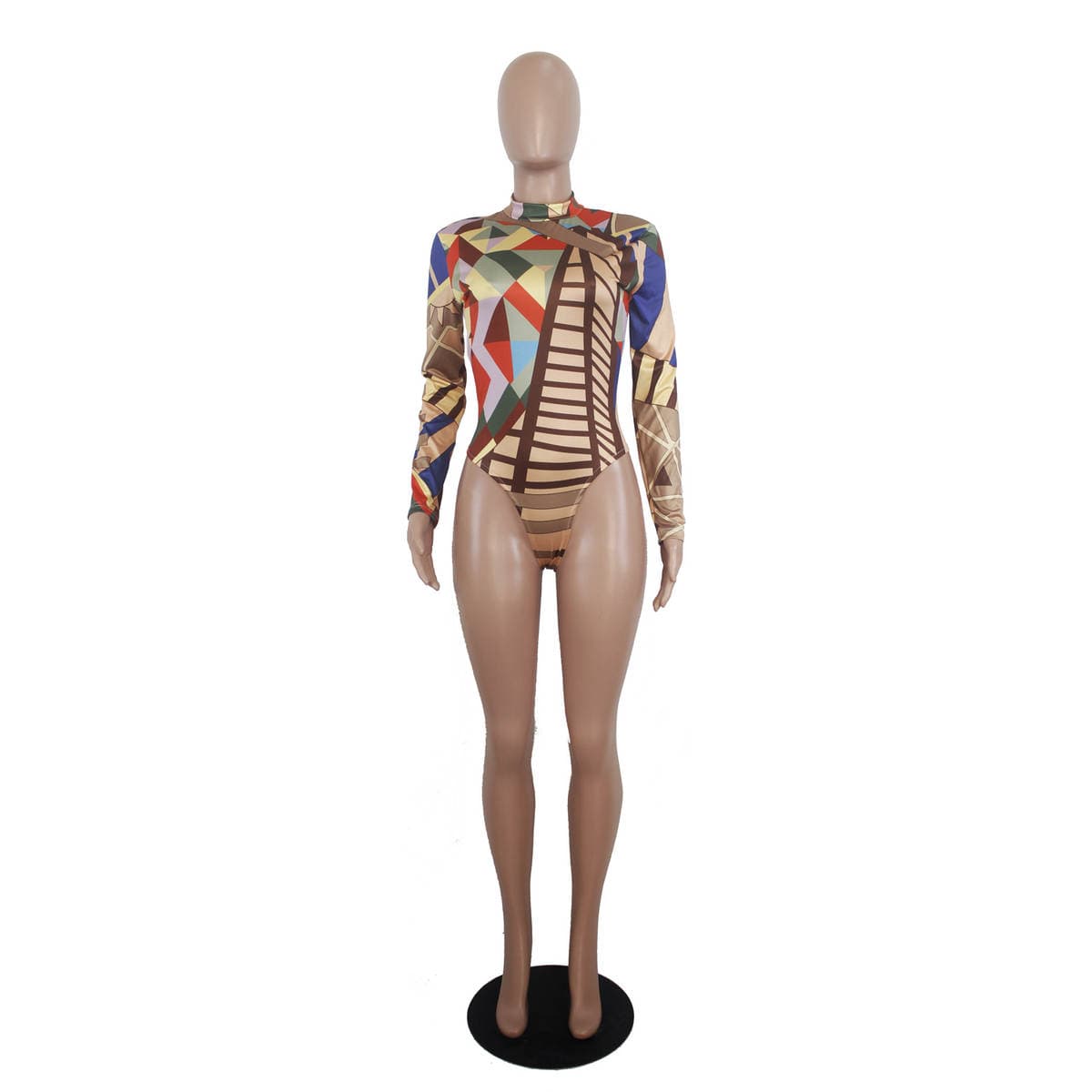 D9209 Amazon Hot Selling European and American Women's Sexy Geometric Pattern Positioning Printed Jumpsuit + Pants Two-Piece Set 5