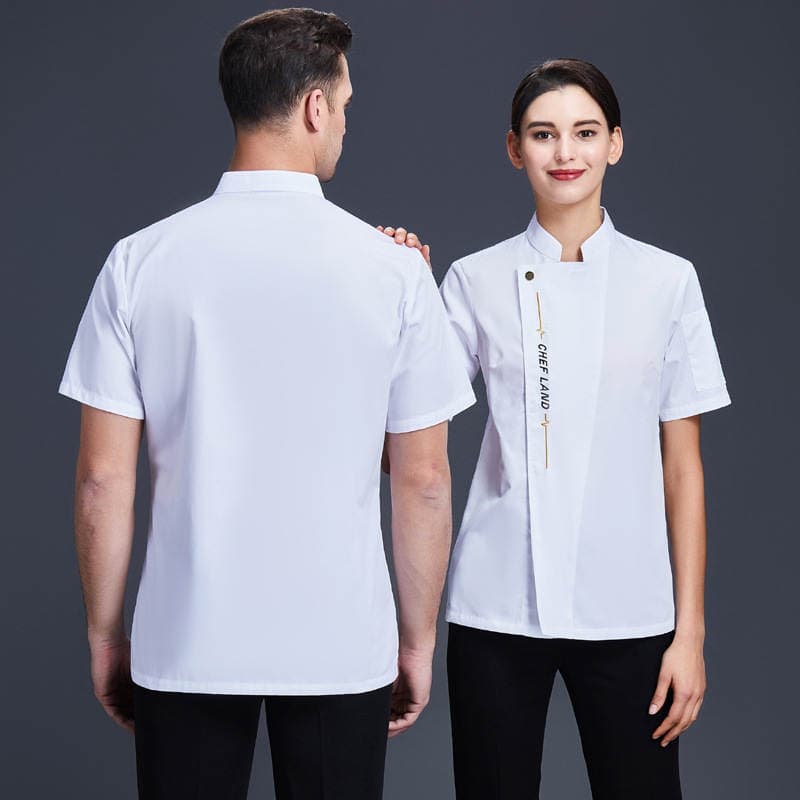 Chef Work Clothes Men's Short-sleeved Breathable Long-sleeved Catering Customized Fashion Chef Clothes Kitchen Large Size Plus Fat 2