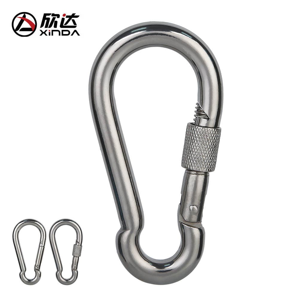 Hinda Stainless Steel Spring Buckle Mountaineering Buckle Climbing Safety Buckle Air Yoga Hook Nut Spring Buckle Dog Chain Buckle 1