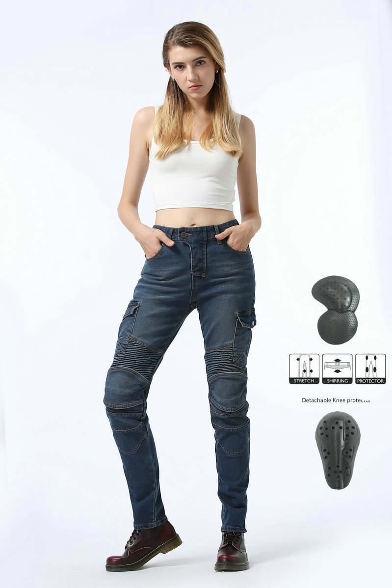 VOLERO casual multi-bag overalls motorcycle pants motorcycle jeans women's motorcycle racing cycling pants with protective gear 1