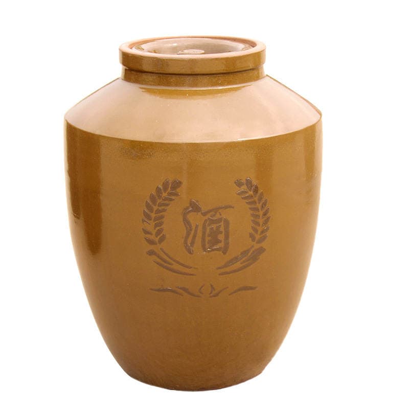 Sichuan Earthenware Wine Jar Glazed Wine Jar 25kg with Flat Lid Small Wine Jar Coarse Pottery Wine Jar Earthenware Sauerkraut 5