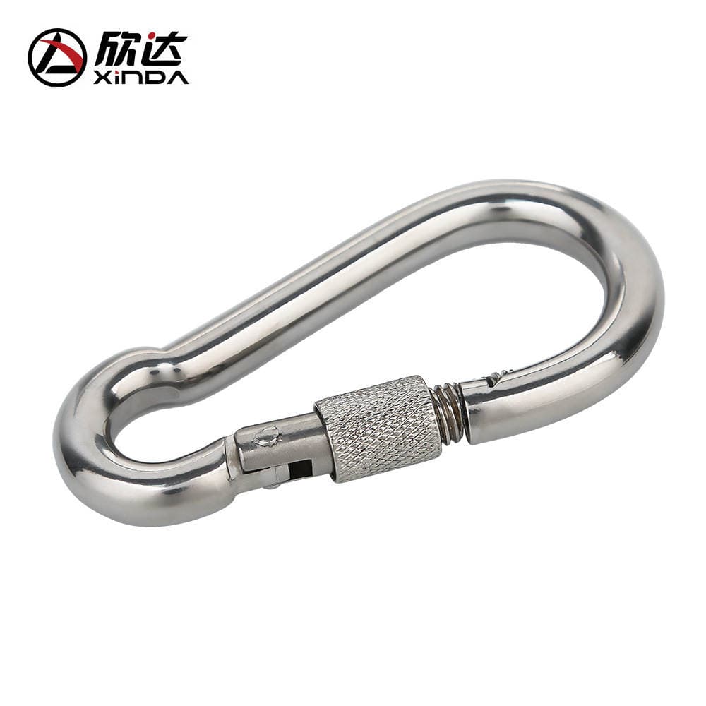 Hinda Stainless Steel Spring Buckle Mountaineering Buckle Climbing Safety Buckle Air Yoga Hook Nut Spring Buckle Dog Chain Buckle 2