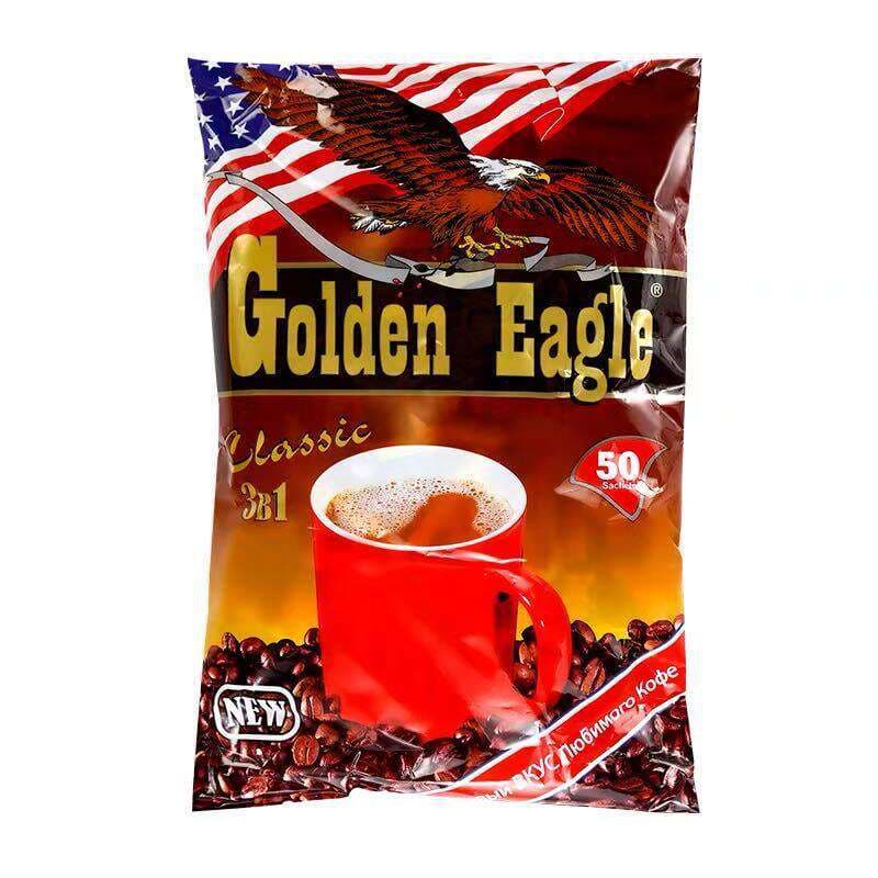 Russian original imported classic instant three-in-one coffee 1000 g/bag 50 small bags of Big Eagle coffee 5