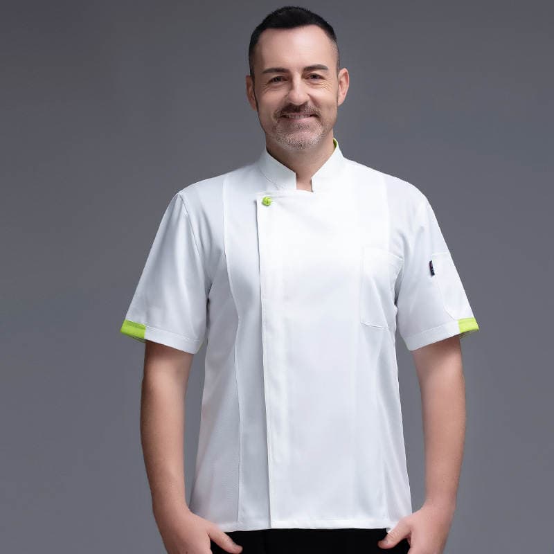 Hotel Chef Work Clothes Short Sleeve Spring and Summer Baking Hotel Kitchen Western Restaurant Hotel Chef Clothes Men's Breathable A01 4