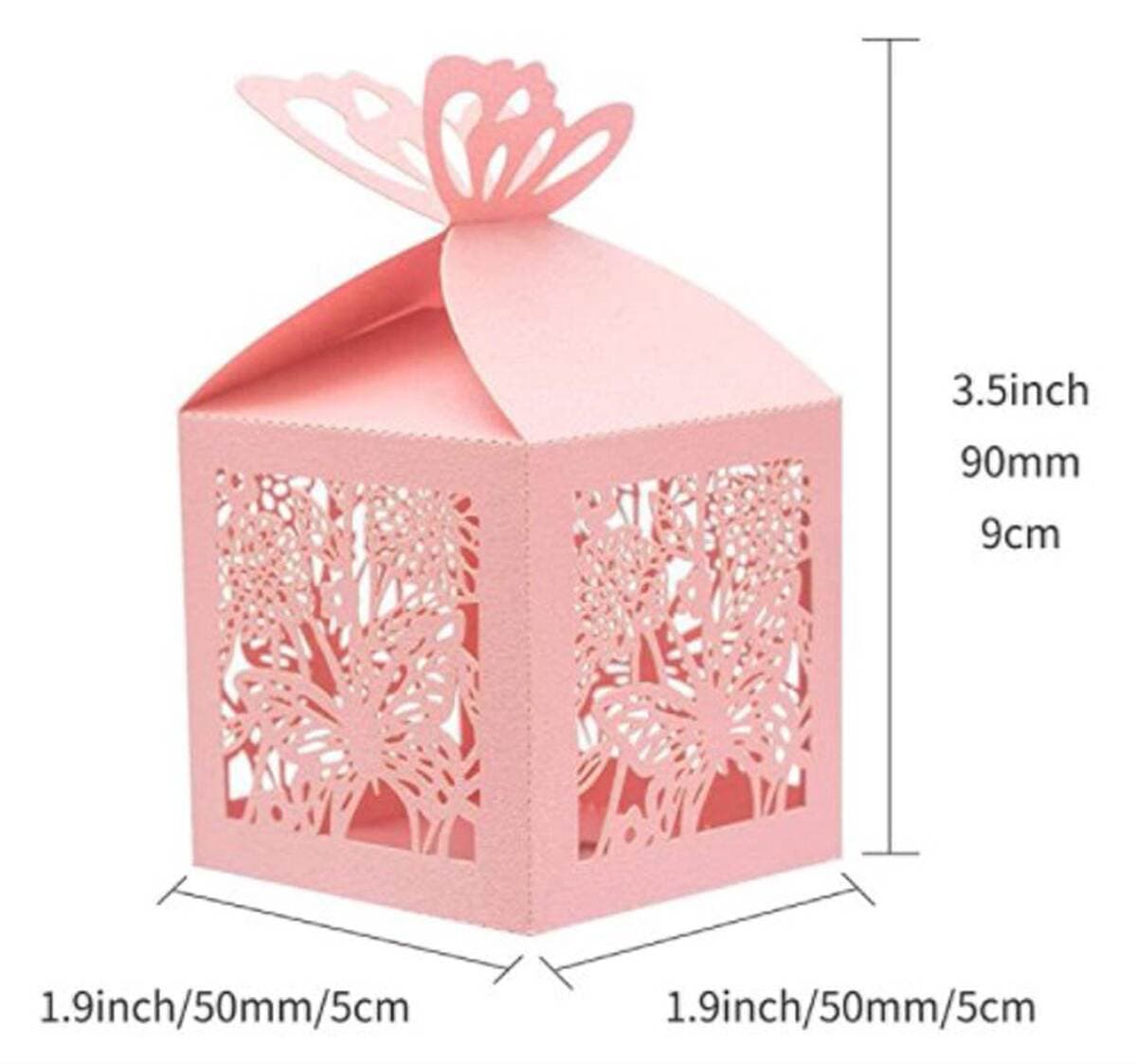 Engagement laser three-dimensional butterfly candy box Chocolate Hollow pink rose paper box candy box wholesale 4
