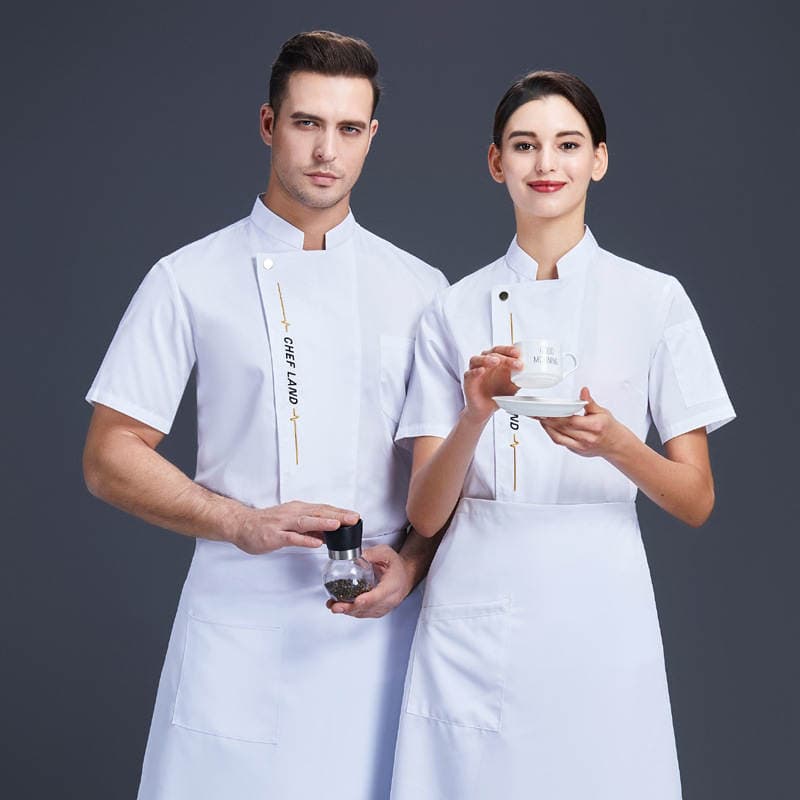 Chef Work Clothes Men's Short-sleeved Breathable Long-sleeved Catering Customized Fashion Chef Clothes Kitchen Large Size Plus Fat 3