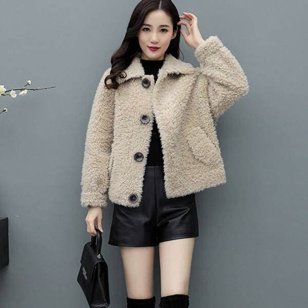 2023 autumn and winter New cashmere coat women's short Korean style loose popular coat cross-border 4