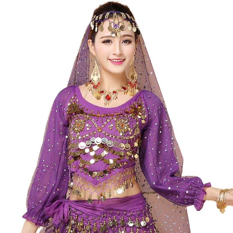Belly Dance Long-Sleeve Top, Indian Dance Stage Performance Costume, Ethnic Style Opening Dance Outfit, Available in Bulk 5