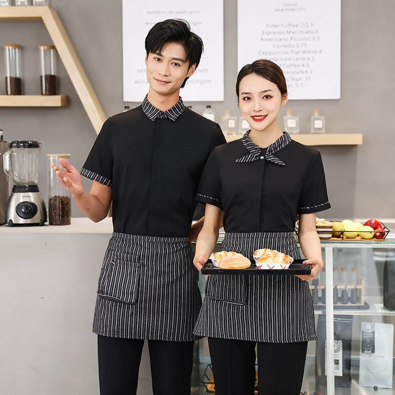 Hotel Work Uniforms, Summer Wear for Women, Catering, Western Restaurant, Hotel, Hot Pot Restaurant, Waiter Short-Sleeved Breathable Uniform 3