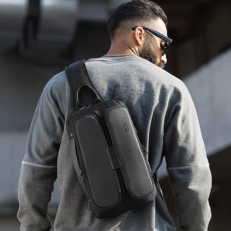 2020 Bange new cool shoulder bag fashion trend all-match lightweight technology USB chest Bag Men's factory direct sales 1