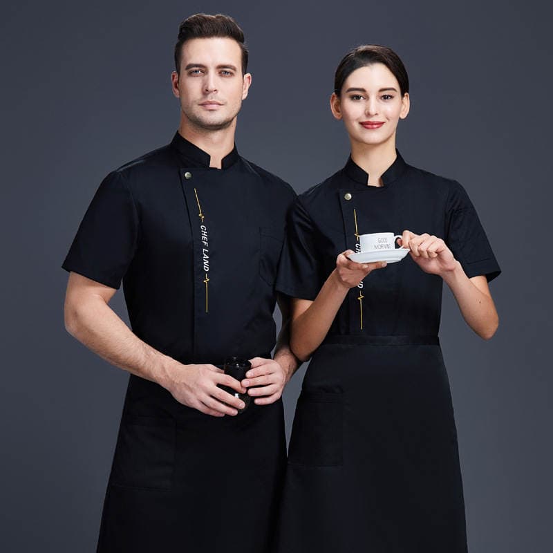 Chef Work Clothes Men's Short-sleeved Breathable Long-sleeved Catering Customized Fashion Chef Clothes Kitchen Large Size Plus Fat 1