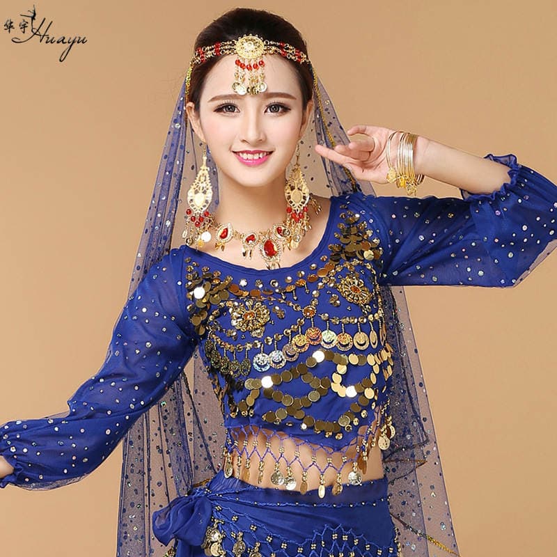 Belly Dance Long-Sleeve Top, Indian Dance Stage Performance Costume, Ethnic Style Opening Dance Outfit, Available in Bulk 4