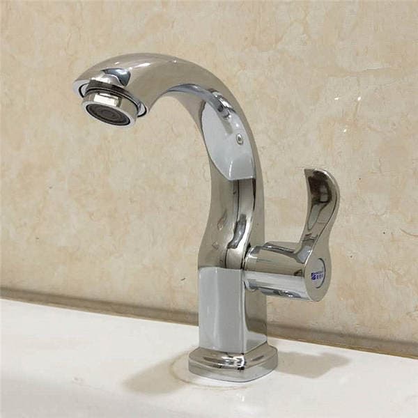 Plumbing hardware quick opening single Cold Moon curved basin faucet zinc alloy washbasin basin faucet wholesale